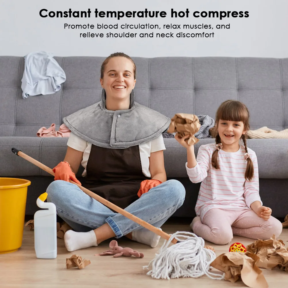 Electric Heating Shoulder Neck Pad Massager Infrared Therapy Cervical Brace Wrap Thermal Compress Warm Neck Back Brace Tool Gift