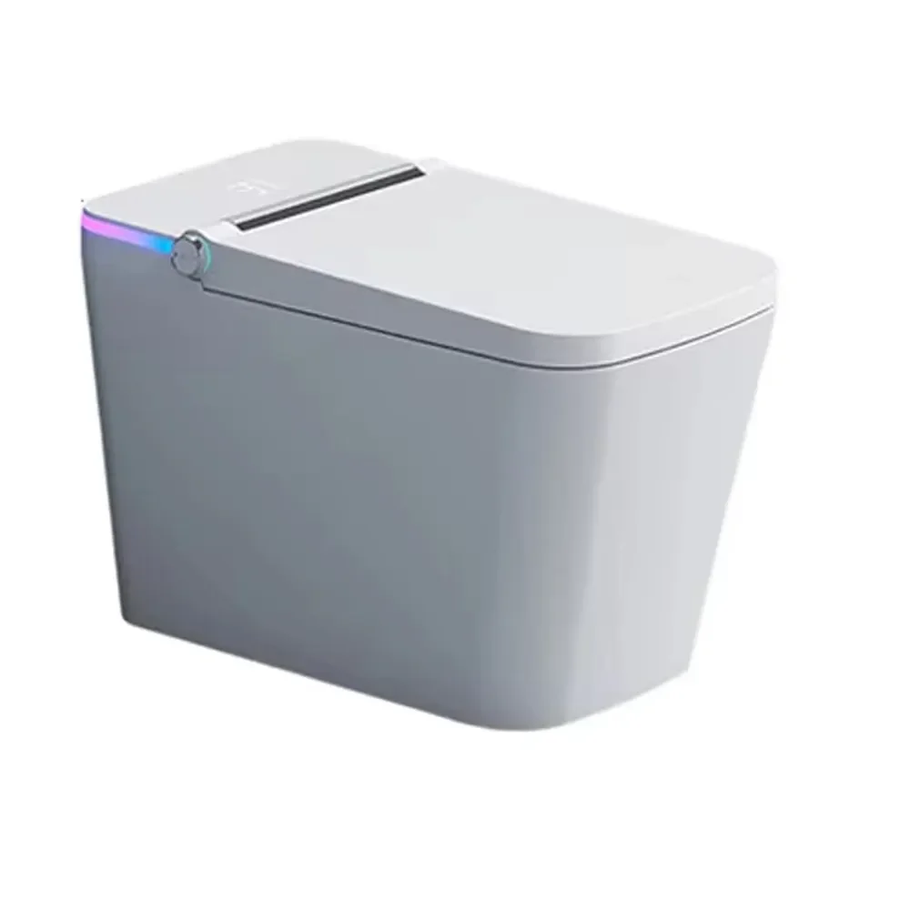 Intelligent High-End Automatic Ceramic Smart Toilet Bidet Square WC Bathroom Sanitary Ware Floor Mounted Round Toilet Bowl