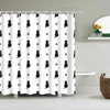 Puppy Cat Cute Cartoon Shower Curtains Washable Fabric Polyester For Bathtub Art Bathroom Decor Partition With Hooks Waterproof 6