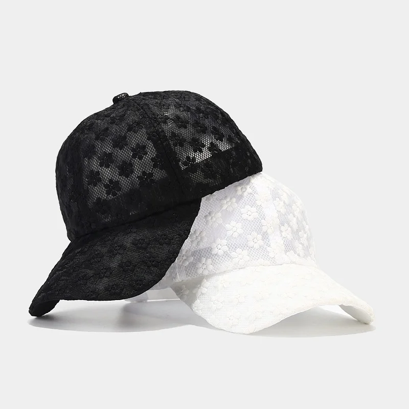 Baseball Cap 1PC Women Korean Version Summer Thin Lace Flower Mesh Breathable Sun Hat