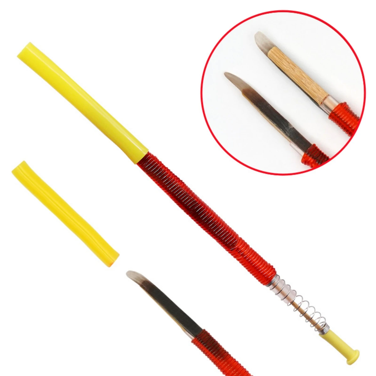 Insect Transfer Needle Push-Type Bamboo Core Plastic Queen Bee Larva Apiculture Retractable Grafting Pen Beekeeping Tool 10Pcs