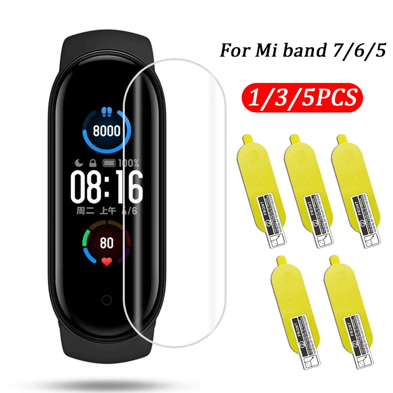 

1-5pcs TPU Hydrogel Protective Film for Xiaomi Mi Band 7 6 5 Screen Protector Transparent Film Covering No Bubble Film Non Glass