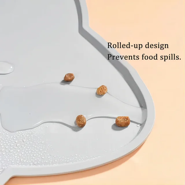 Pet silicone food mat waterproof, anti-slip, dirty, washable and easy to clean, universal tableware mat for cats and dogs. 2