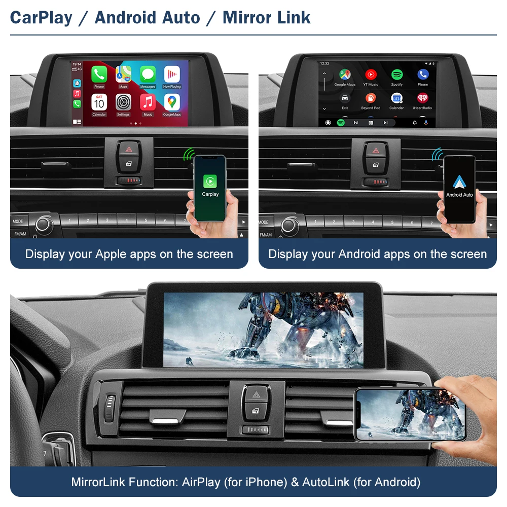 Carplay sans fil Android auto BMW Mini série 1 2 3 4 5 7 X1 X2 X3