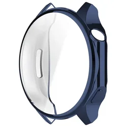 Soft TPU Shell Full Frame Screen Protector Bumper Cover for OnePlus Watch 2 (Dark blue)
