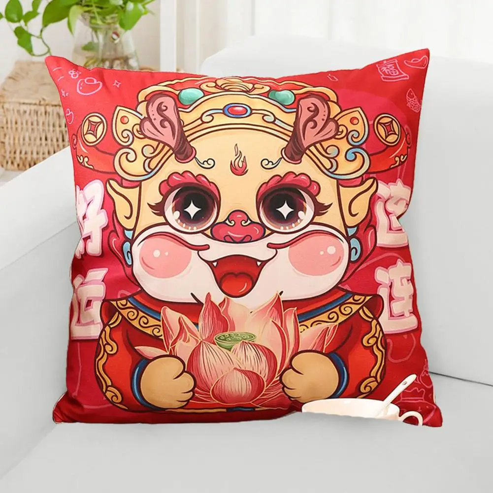 

Наволочка с принтом дракона для домашнего декора, праздничный домашний декор для всех комнат, диванные подушки для сиденья, Короткие Плюшевые подушки с милым принтом