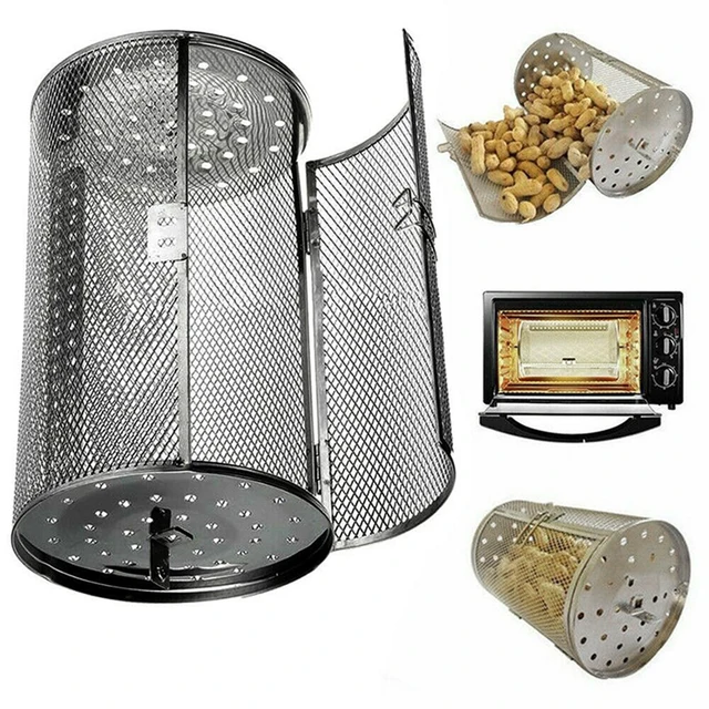 Grill Grillező Kosár Chip Tálca Hálóhenger Rozsdamentes Acél Tábortűz Rács Piknik Edények Kemping Bbq Állvány