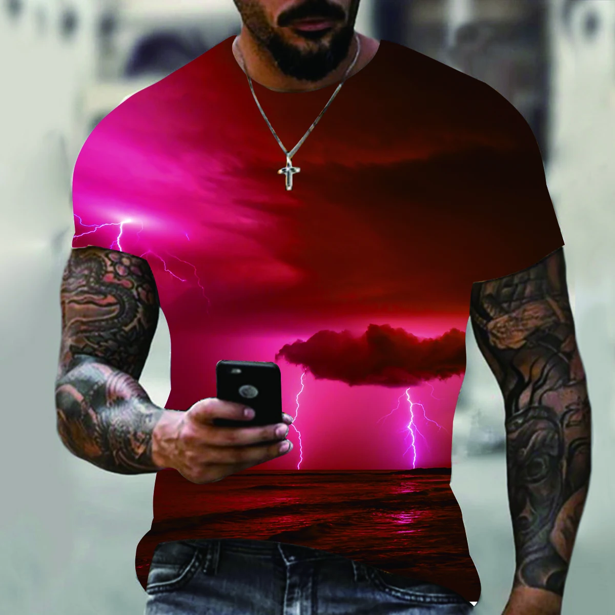 

New 3D Print Causal Clothing Lightning Fashion Men Women T-shirt Plus Size S-7XL Four Seasons Casual Oversized T Shirt