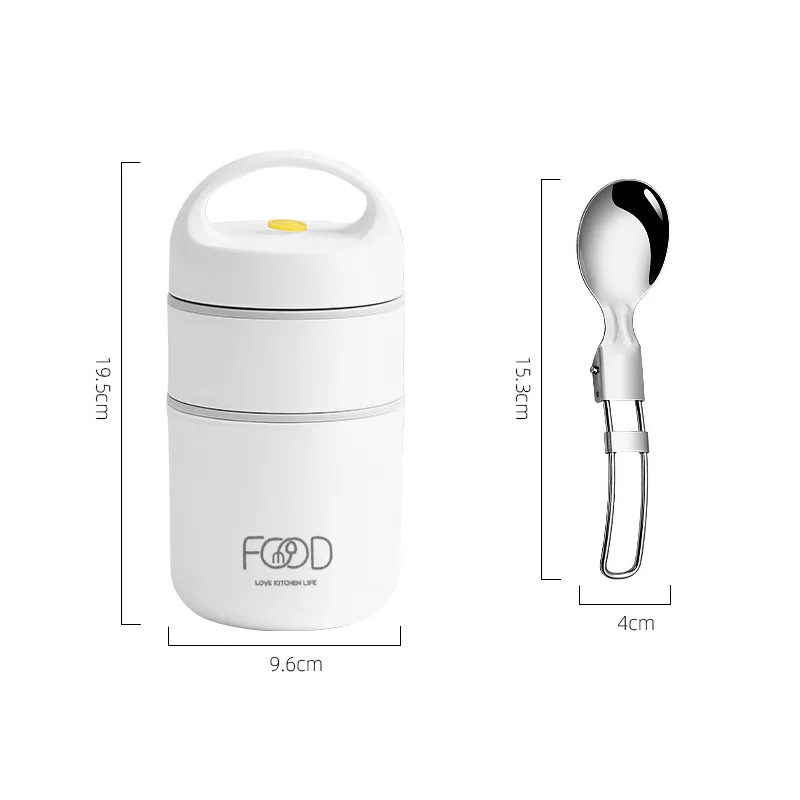 Boîte Repas Isotherme Lille Home 1065ml - Garde Au Chaud 4h - Set Complet Avec Couverts (Rose)
