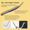 Gollee Sliver Stainless Steel Tweezers Anti-static For Eyelash Extension Careful Storage High precision Divide Volume Eyelash 5