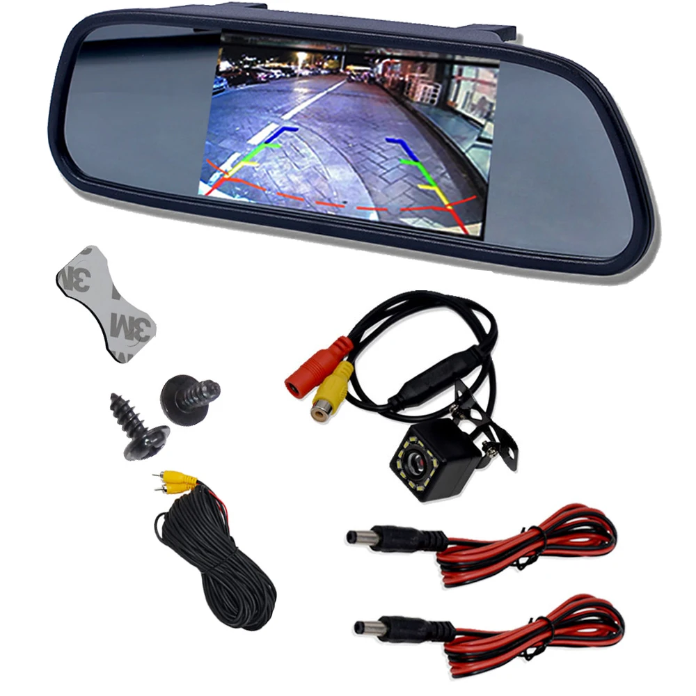 Monitor LCD TFT 5″ Per Specchietto Retrovisore – Risoluzione 800x480, 2 Ingressi Video, Per Telecamera Posteriore E Anteriore