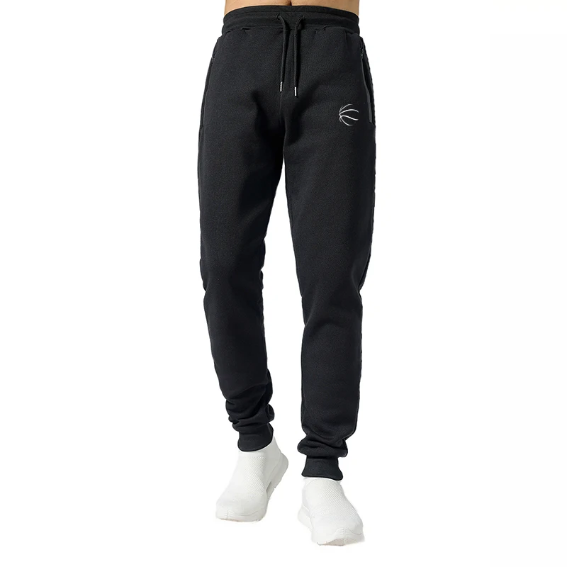 Men Elastic Running Training Pants Side Zipper Pockets Sport Trouser Jogging Sweatpants Basketball Gym Fitness Pants Man Sports 4
