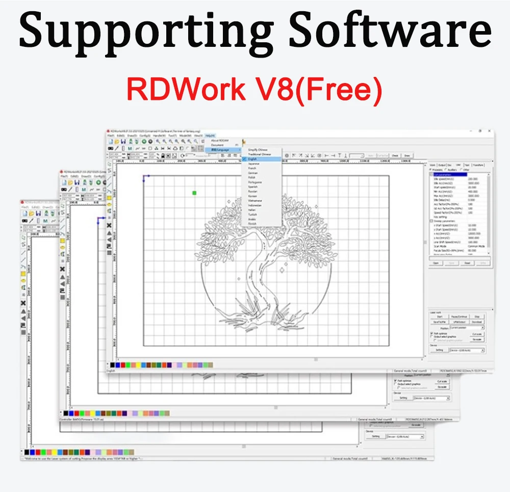 CO2 루이다 컨트롤러 RDC6445G/S RDC6442G/S 패널 CNC 레이저 조각 절단기 디스플레이용
