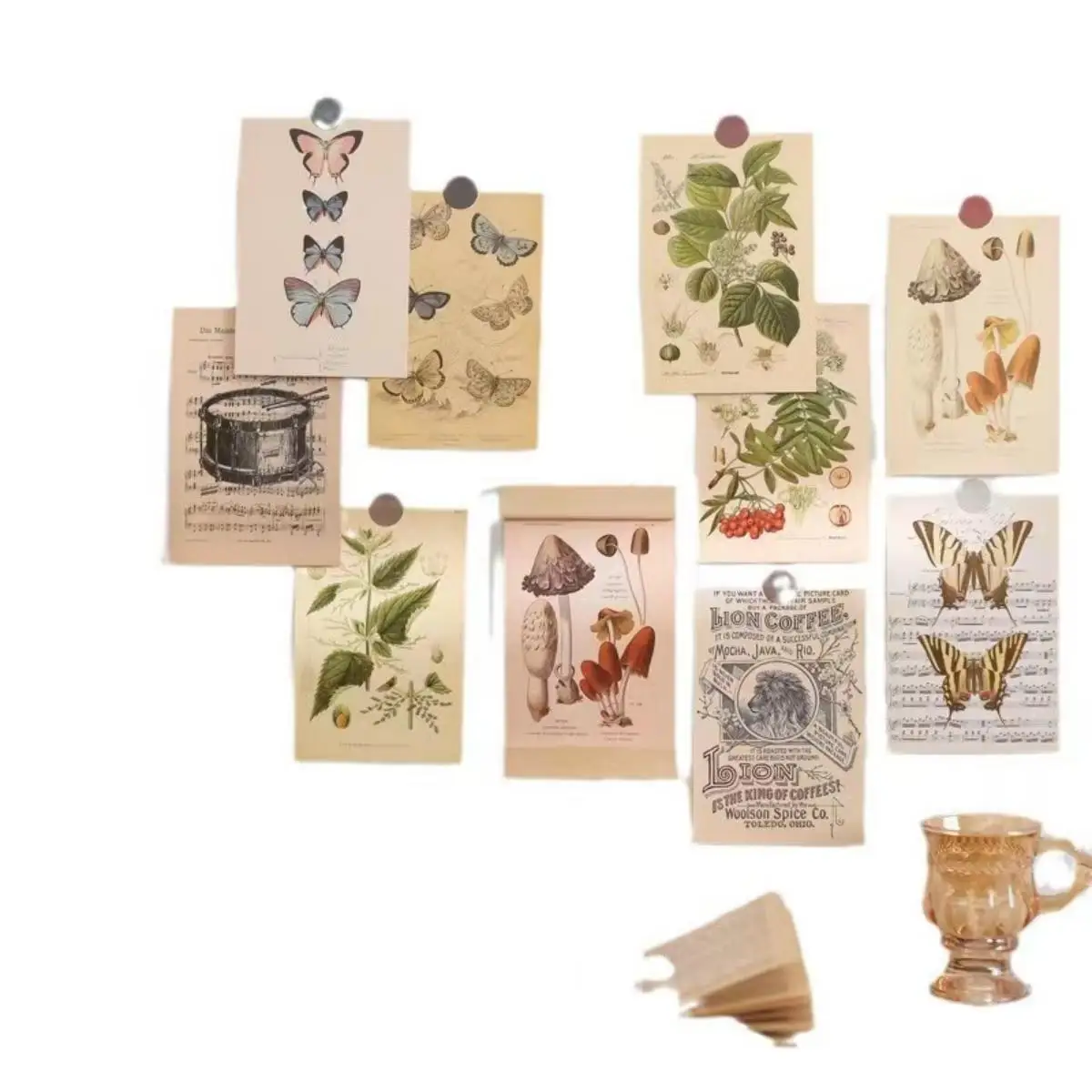 Retro Ancient Forest Animals Plants Specimen Postcard Vintage Creative Writing Greeting Postcards Diar Journals DIY 30 pcs