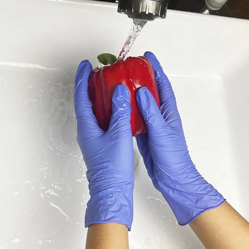 Disposable Nitrile Gloves 50/100PCS for Kitchen Cleaning Tattoo Hair Dyeing Manicure Waterproof Household Cleaning Tools