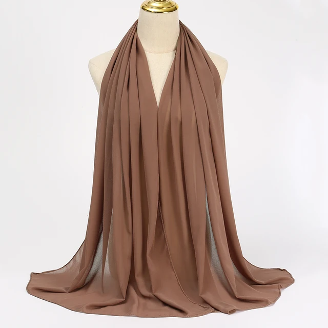 Foulard Hijab en mousseline de soie pour Femme, voile musulman ramadan ,hijab femme musulman,foulard musulmane pour femme, foulard mousseline en Jersey doux de haute qualité hijab islam voile femme musulman,70*180cm