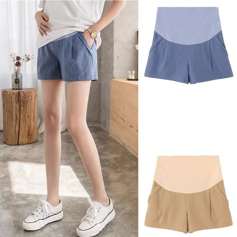 Summer Maternity Shorts Solid Color Flat Edge High Waist Elasticity Pants Nursing For Pregnant Woman Pregnancy Underpants