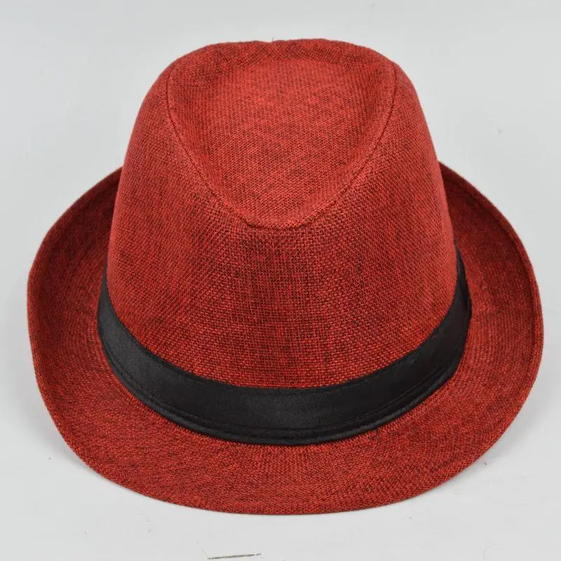 Men's Fashion Top Hat Cotton Linen Solid Jazz Hat Men's English Gentleman Hat Versatile Casual Sunshade Four Seasons Hats Gifts
