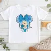 Cartoon Disney Princess Print T-shirts for Children Summer Cotton Short Sleeve Children Clothes Girl Tops 2