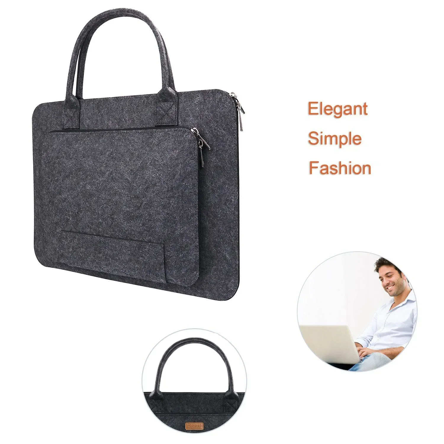 Multi-Size Felt Laptop Sleeve with Handle - Durable Carrying Case