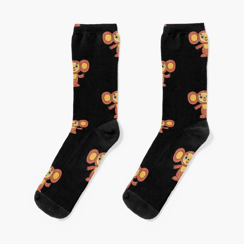 

Peace Sign Cheburashka Doll Cute Soviet Russian Cartoon Character Socks cool socks men socks cotton Argentina