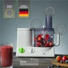 12 Cup Food Processor Ultra Quiet Powerful motor, includes 7 Attachment Blades + Chopper and Citrus Juicer , Made i 6