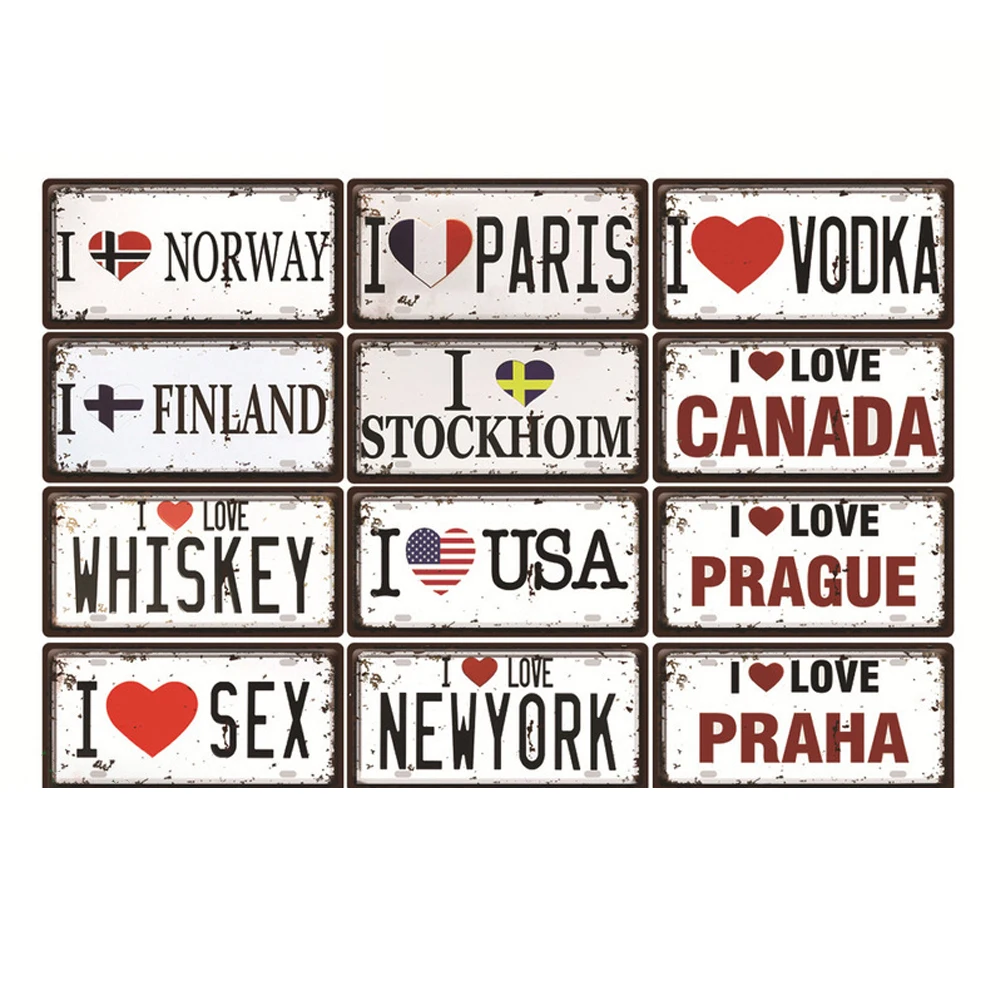 

Vintage Crafts Popular In Europe America Metal Plate Painting Atmosphere Wall Decoration Bar Pub Club Metal Plaque Tin Poster