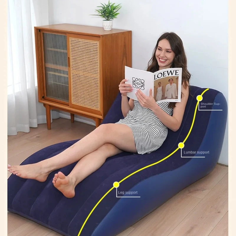 Portable Inflatable Sofa Leisure Sofa Lounge Chair Lazy Nap Suitable Couple Outdoor for Camping Home Office