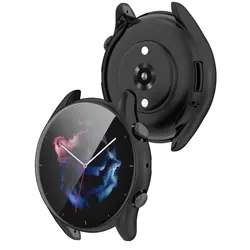 Premium Protective Cover with Tempered Glass for Amazfit GTR 3 Pro (Black)