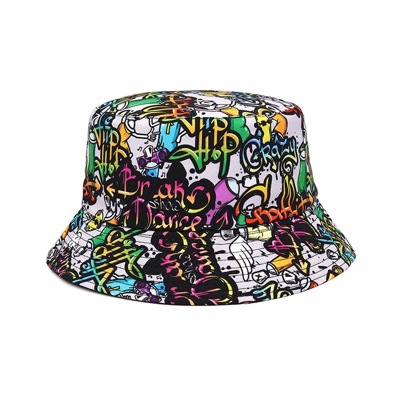 Double sided Outdoor Sun Hat sun hats fisherman hat sunscreen hats bucket hats sun hat Hip-Hop Cap Fishing Fisherman Graffiti Hat Men Women Animal Letter Print Panama Bucket Hats