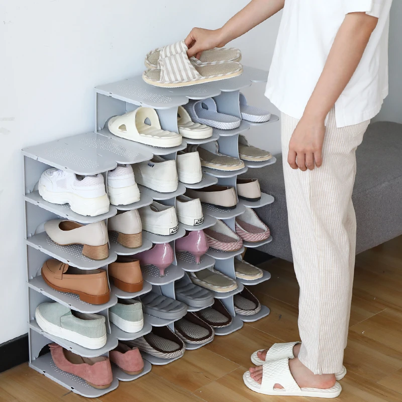 Porte-chaussures empilables à 6 couches pour chambre à coucher, gain  d'espace créatif, ouverture pliable, garde-robe, finition, organisateurs -  AliExpress