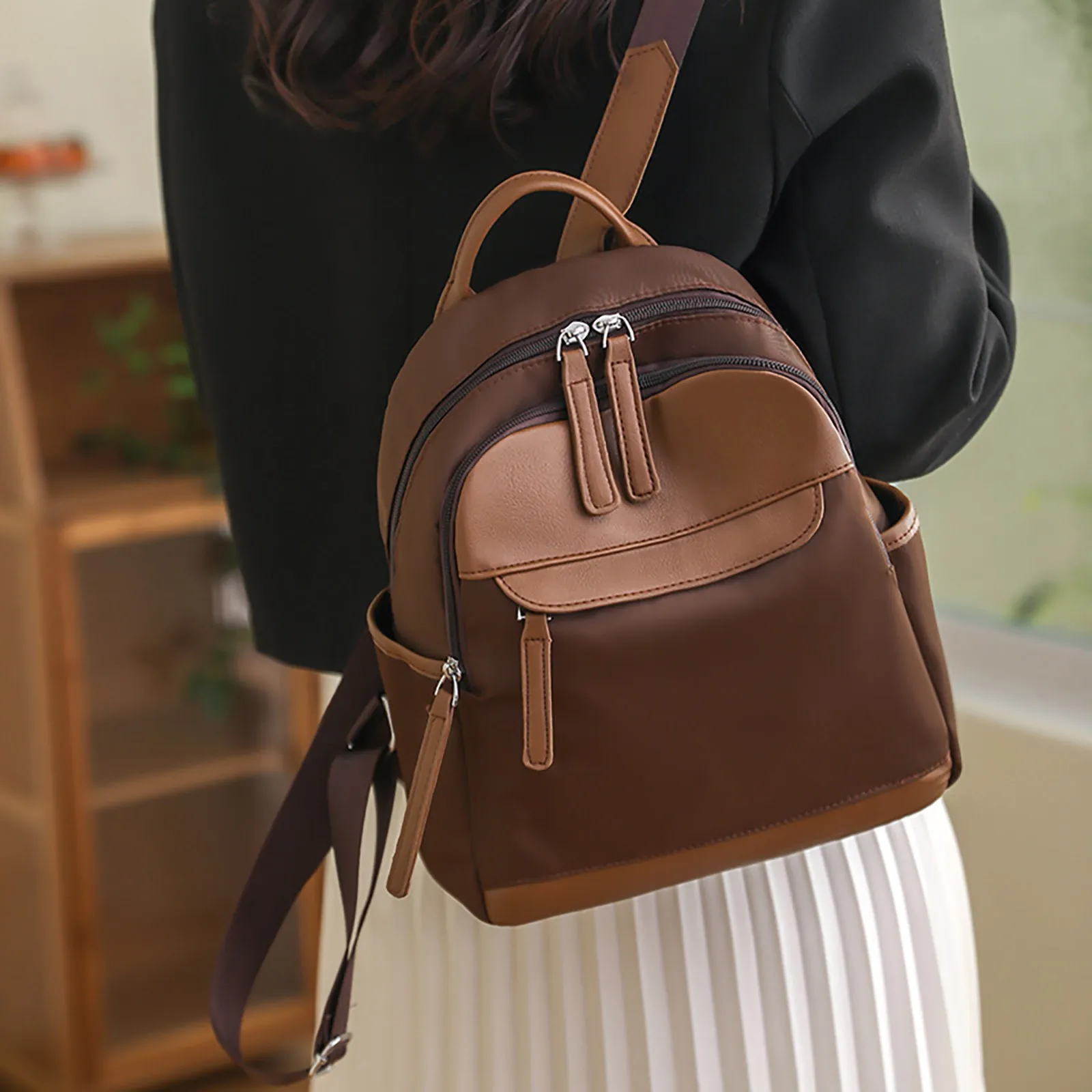 Shoulders Bags Women Backpack Y2k Girl Leather Large Capacity Shoulder Bags School Students Bags Korean Backpack Japanese Bags