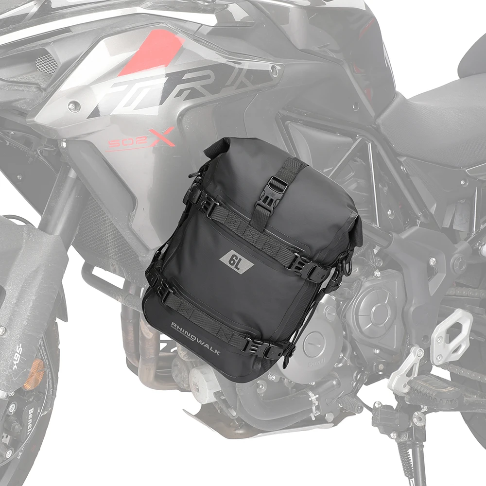 Rhinowalk Motorcycle Crash Bar Dry Bag 100%Waterproof Motor Bumper Bag 6L Large Capacity Outdoor Pannier Tank Side Tool Pack