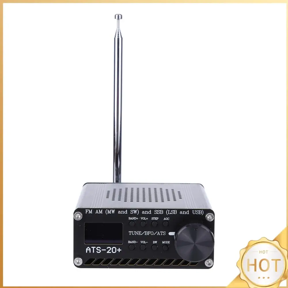 ATS-20+Si4732 휴대용 핸드헬드 라디오 레코더 내장 배터리 풀 밴드 수신기 스캐너 안테나가 있는 0.96인치 OLED 스크린