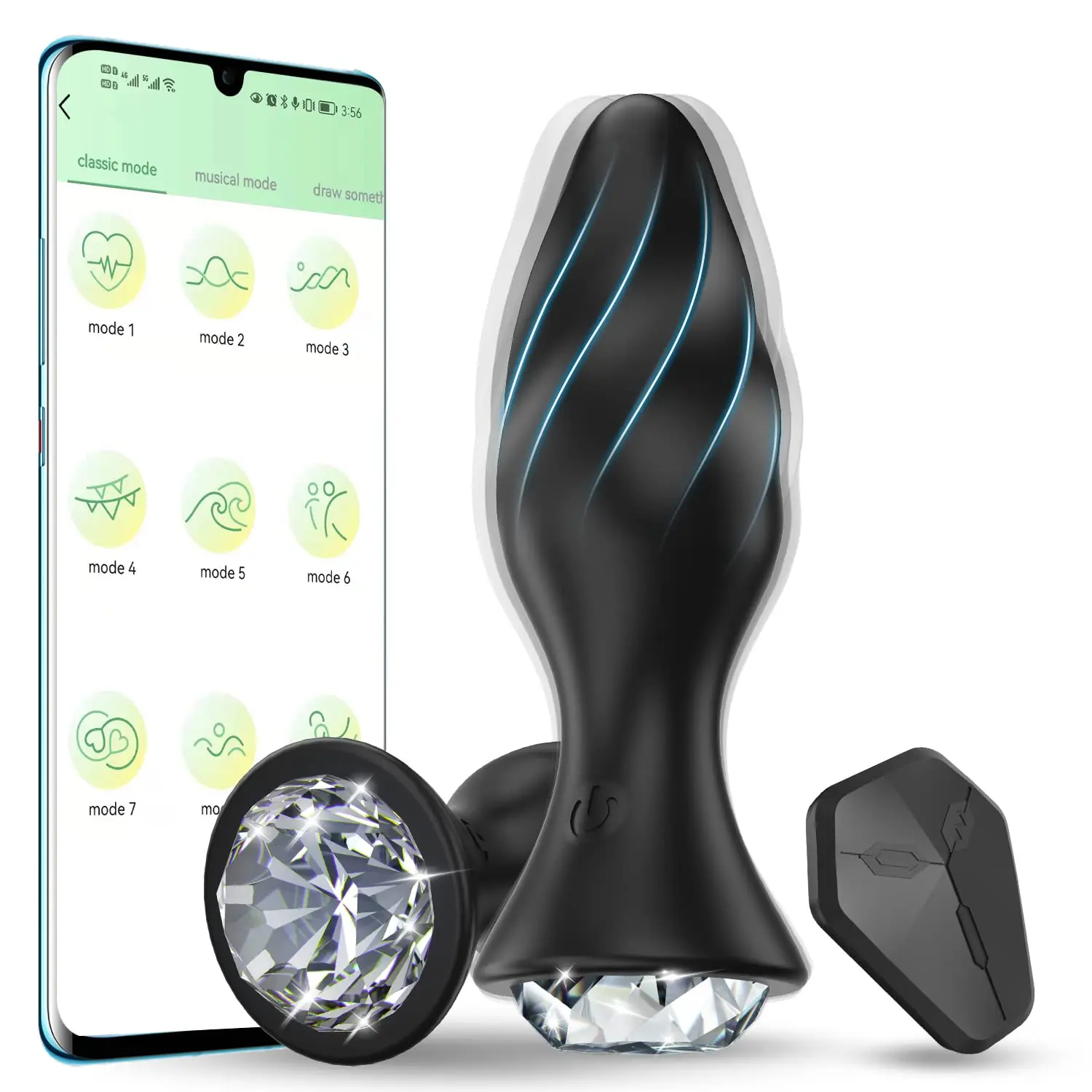 

Vibrating Jewelry Butt Plug with APP Control, Anal Vibrator Prostate Massager Remote 9 Vibration Modes for Fun, Rechargeable Se