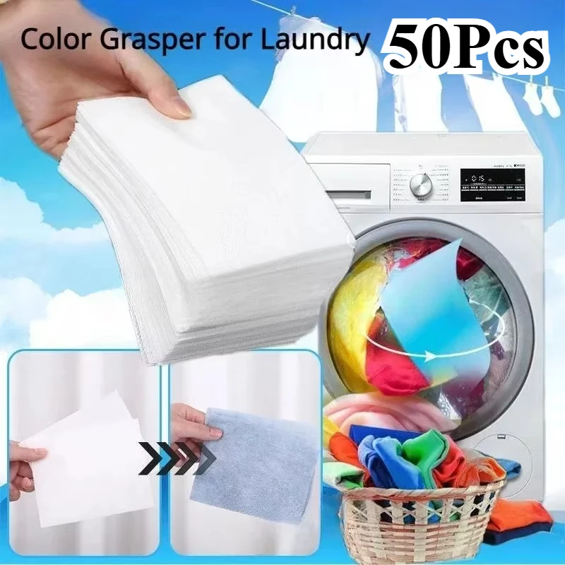 Anti-staining Laundry Tablet Clothes Sheets Anti-String Mixing Color Absorption Tablet Color Catcher Grabber Cloth 50Pcs 11x28cm
