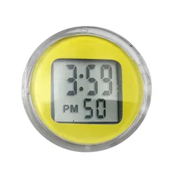 Mini Waterproof Digital Motorcycle Clock - Precision Dial Display & Stylish Auto Mount Design (YELLOW)