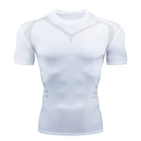 Men Short Sleeve Rash Guard Compression Shirts Quick Dry Fitness Cycling Running T-Shirt Workout Training Underwear Gym Clothing 2