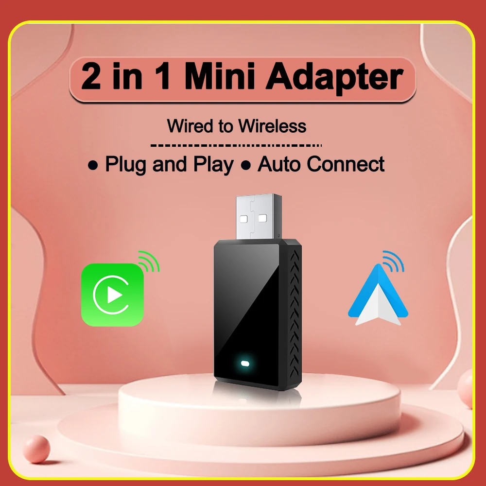 Adattatore Wireless CarPlay Per Mercedes GLE 2019-2025 – Dongle 2-in-1 Per Convertire Il Tuo Sistema Cablato In Wireless, Facile E Stabile