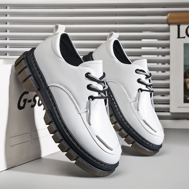 

Men's Leather Shoes Casual Outdoor Round Toe Trendy All-match Wear-Resistant Breathable Comfortable Shoes Spring Autumn Main