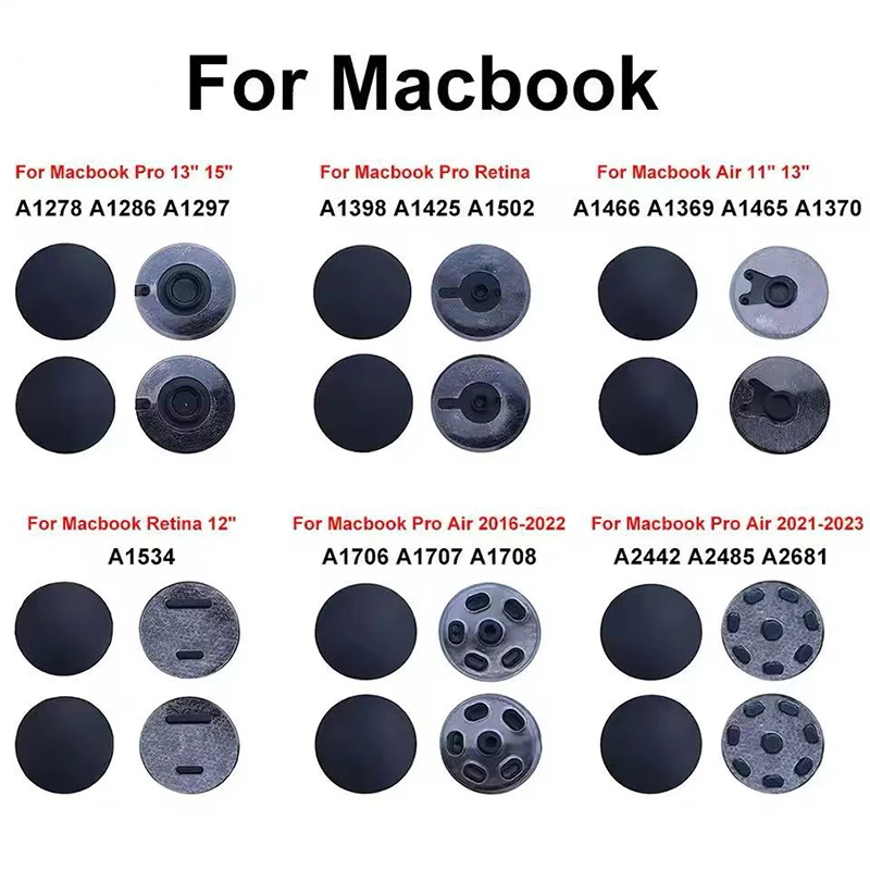 4pcs/set Bottom Case Rubber Feet For Macbook Pro Air A1278 A1286 A1297 A1465 A1466 A1398 A1425 A1502 A1534 A1706 A2442 A2681