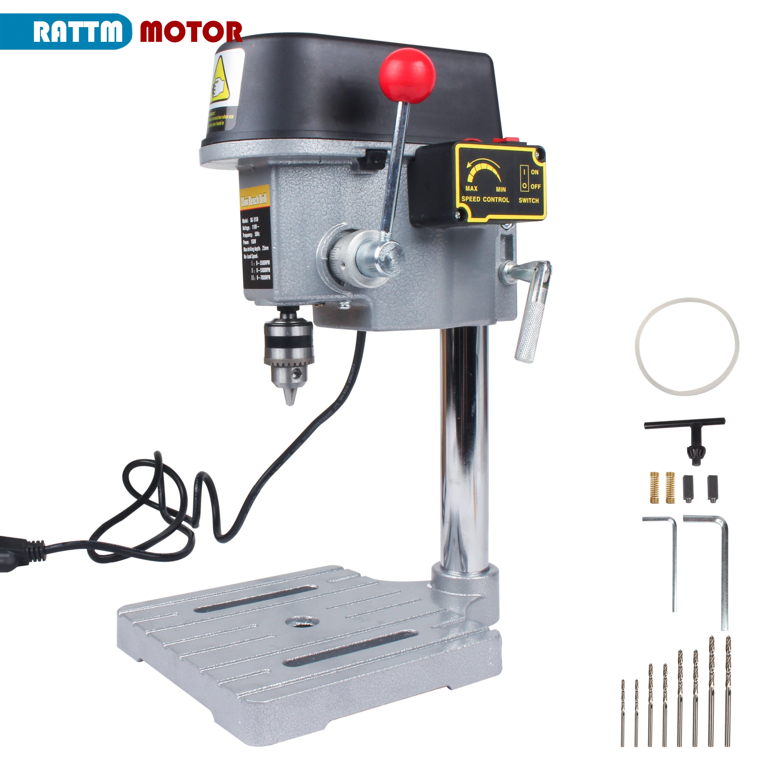 340W Mini Metal Bench Table drill Stoke 25mm 110V / 220V 6