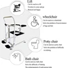UZYW-01Electric Patient Transfer Lift Commode Toilet Bath Chair with wheels for Disabled Elderly Moving 6