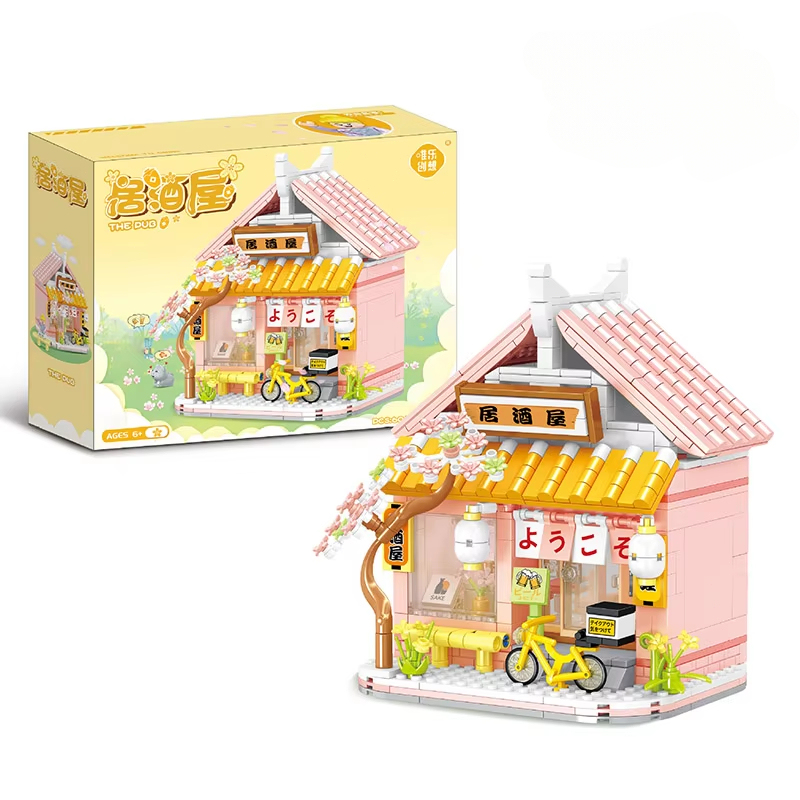601PCS Izakaya Shop Building Sets CityStreet View Mini Building Blocks Simulation Architecture Toys Gifts for Kids Holiday Girls
