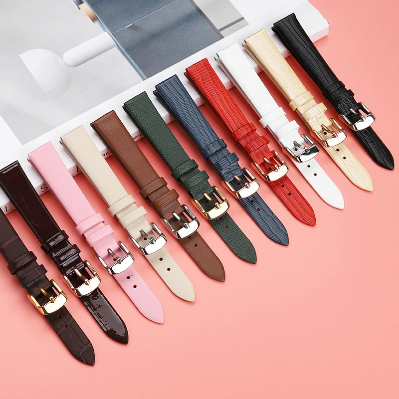 Fashionable Energetic Style Leather Cowhide Watchband for Women’s Smartwatch, 14mm