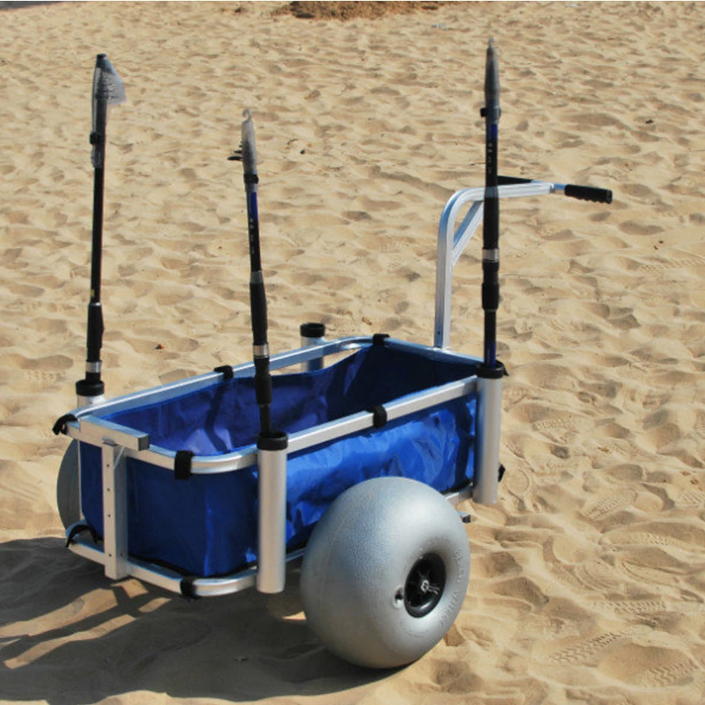 sale two wheel Camping Fishing Multifunction Folding Aluminum Balloon Wheel Beach For Sale