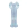 Women's Maternity Jumpsuits Pregnancy Work Clothes Pregnant Casual Long Sleeve Lace Hallow out Loose Wide Leg Ruffled Overalls 3