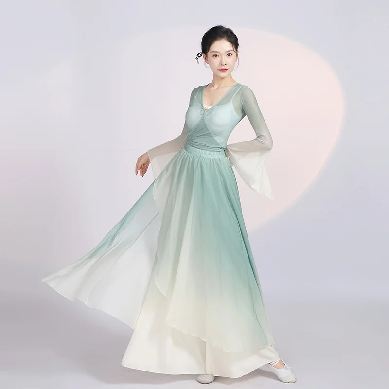 

Modern classical dance body rhyme dance practice clothes women Chinoiserie gauze clothes elegant performance dance suit
