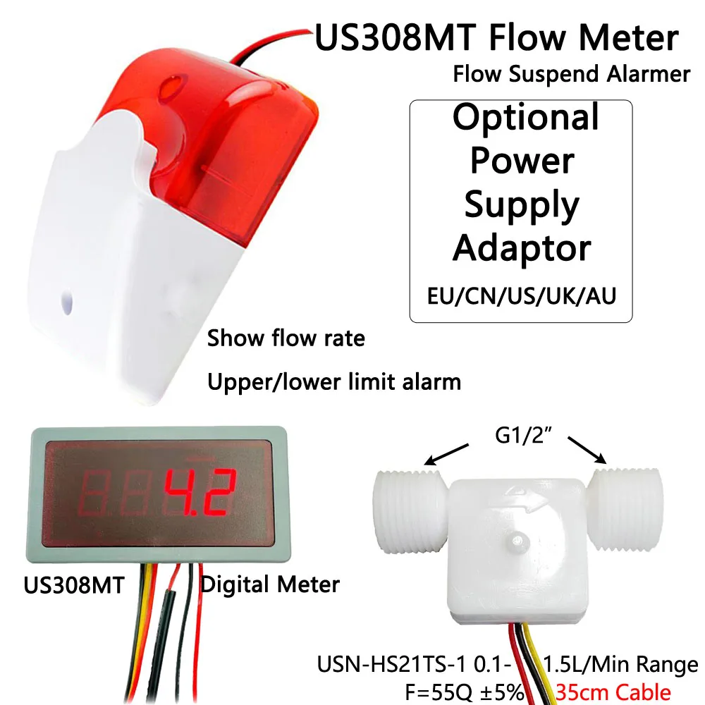 Us308mt +usnhs21ts1 0.11.5l/min Flow Sensor Flow Meter And Alarmer