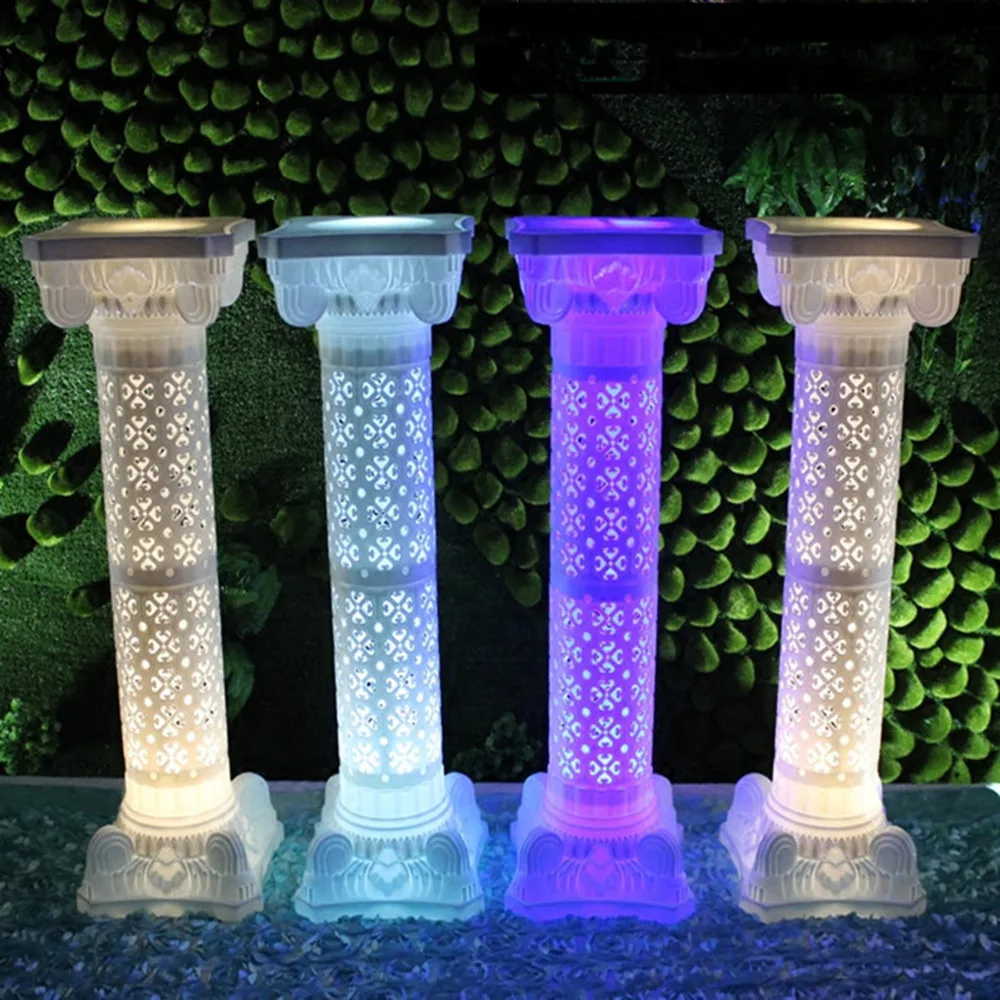 

Luxury Design Wedding Decoration Centerpieces LED Roman Column Road Cited Party Holiday Props Pillars 4 Pcs